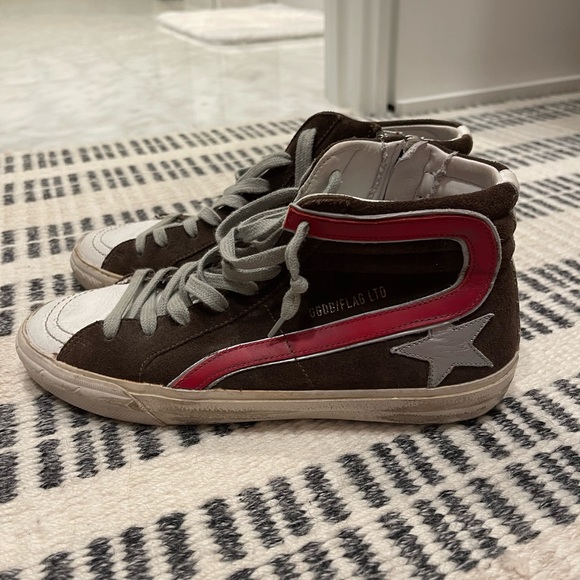 Golden Goose slide mid-top brown and red sneaker. Never worn size 39 - Picture 6 of 6
